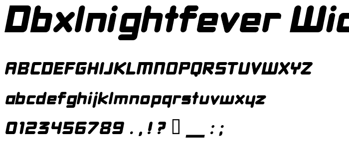 DBXLNightfever WideItalic font